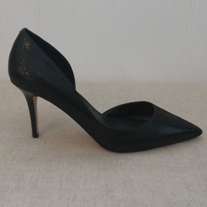 WH|BM Ella Black Leather Heels (Sz 7.5)